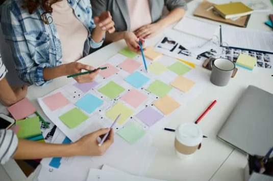 group working on a project plan