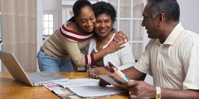 parents talking to student