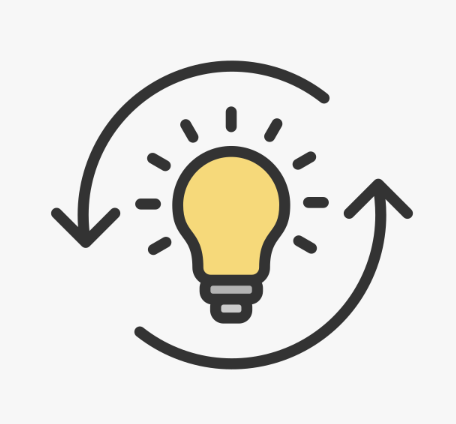 lightbulb with arrows