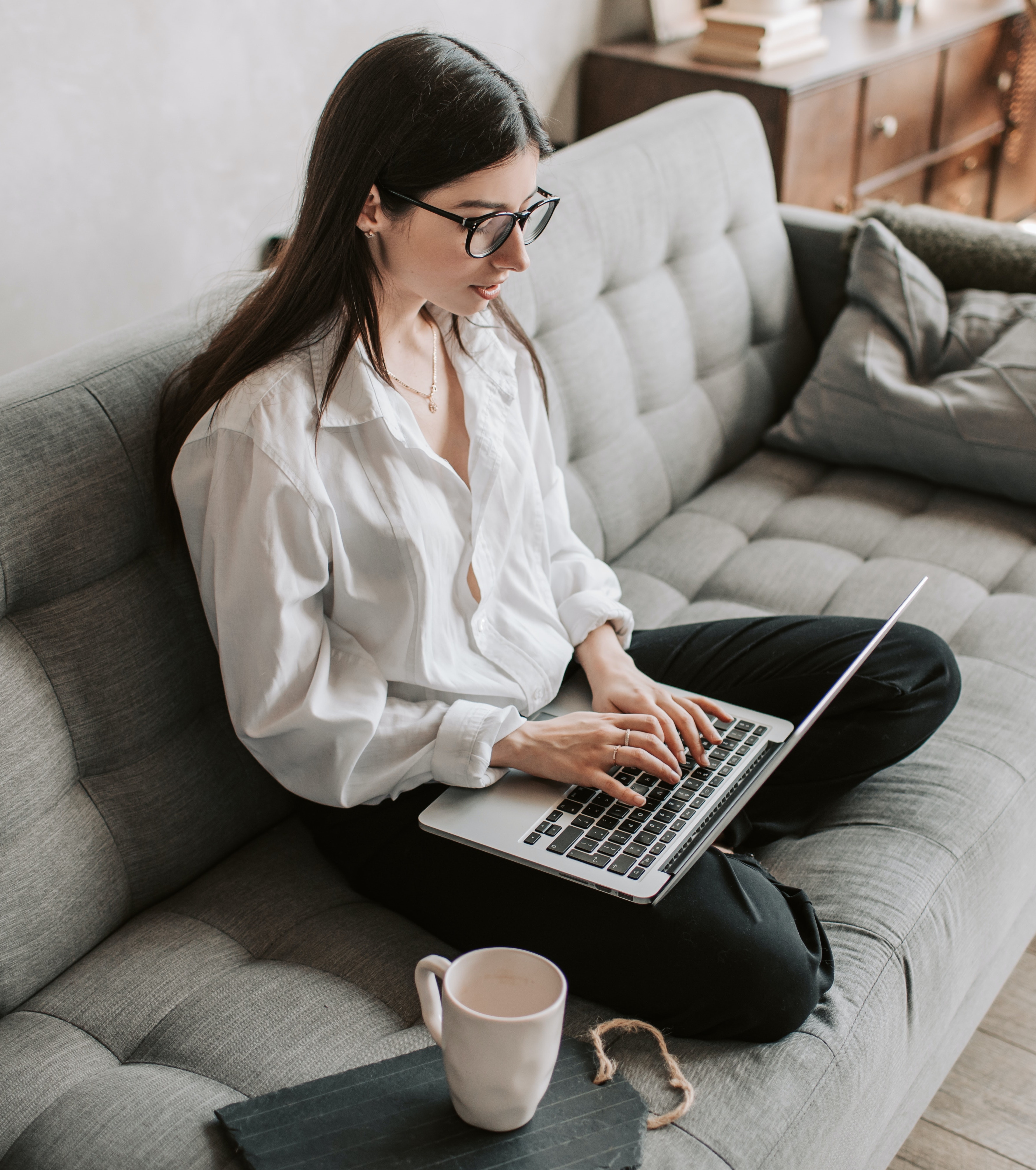 student working on a laptop computer